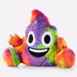 Justice Large Plush Rainbow Poopsie Emoji Stuffed Animal Soft Sensory 17 inches